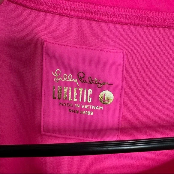 Lilly Pulitzer Luxletic Blythe Velour Pullover Sweater Pink size Large - Picture 3 of 7
